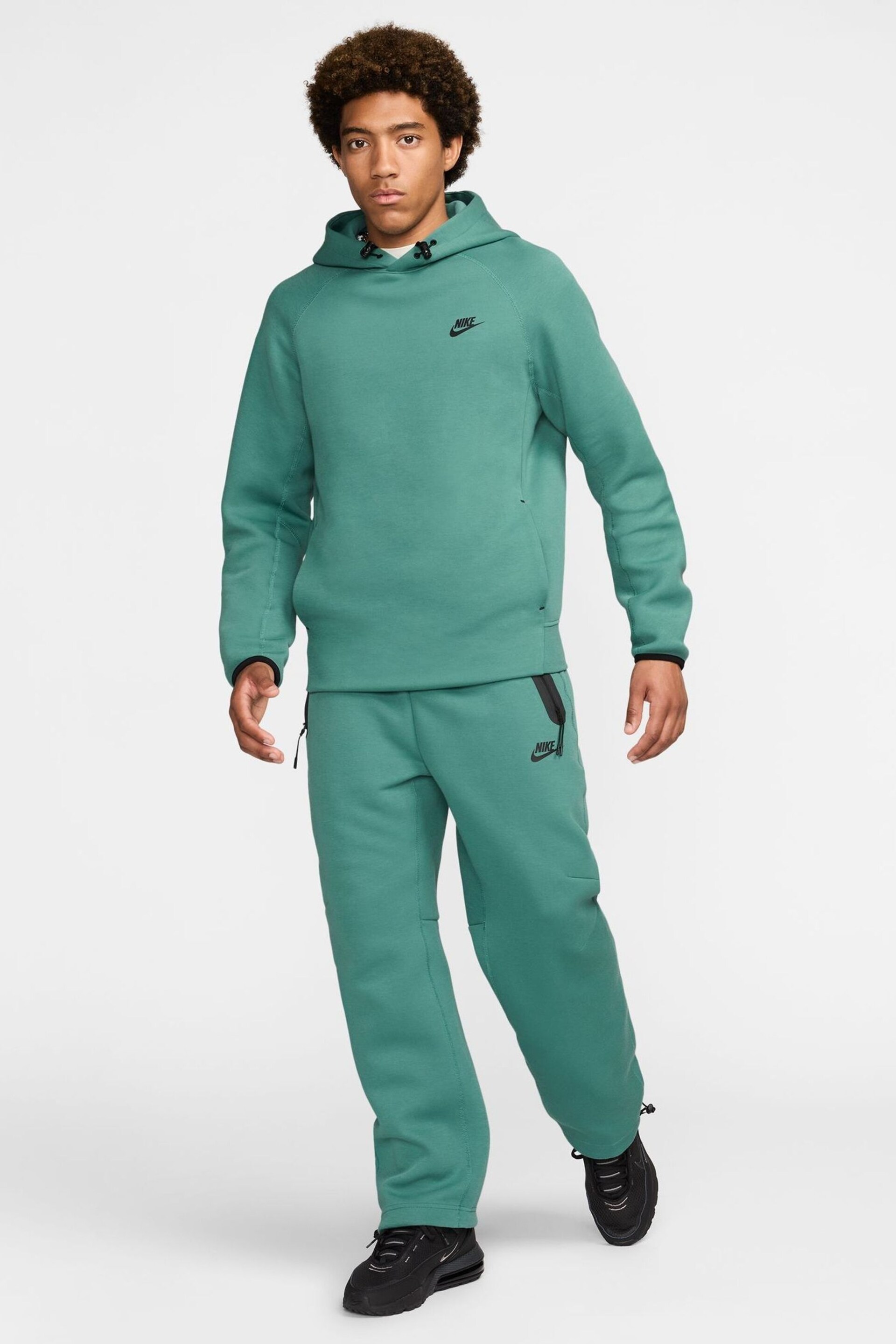 Nike Green/Black Tech Fleece Pullover Hoodie - Image 9 of 11