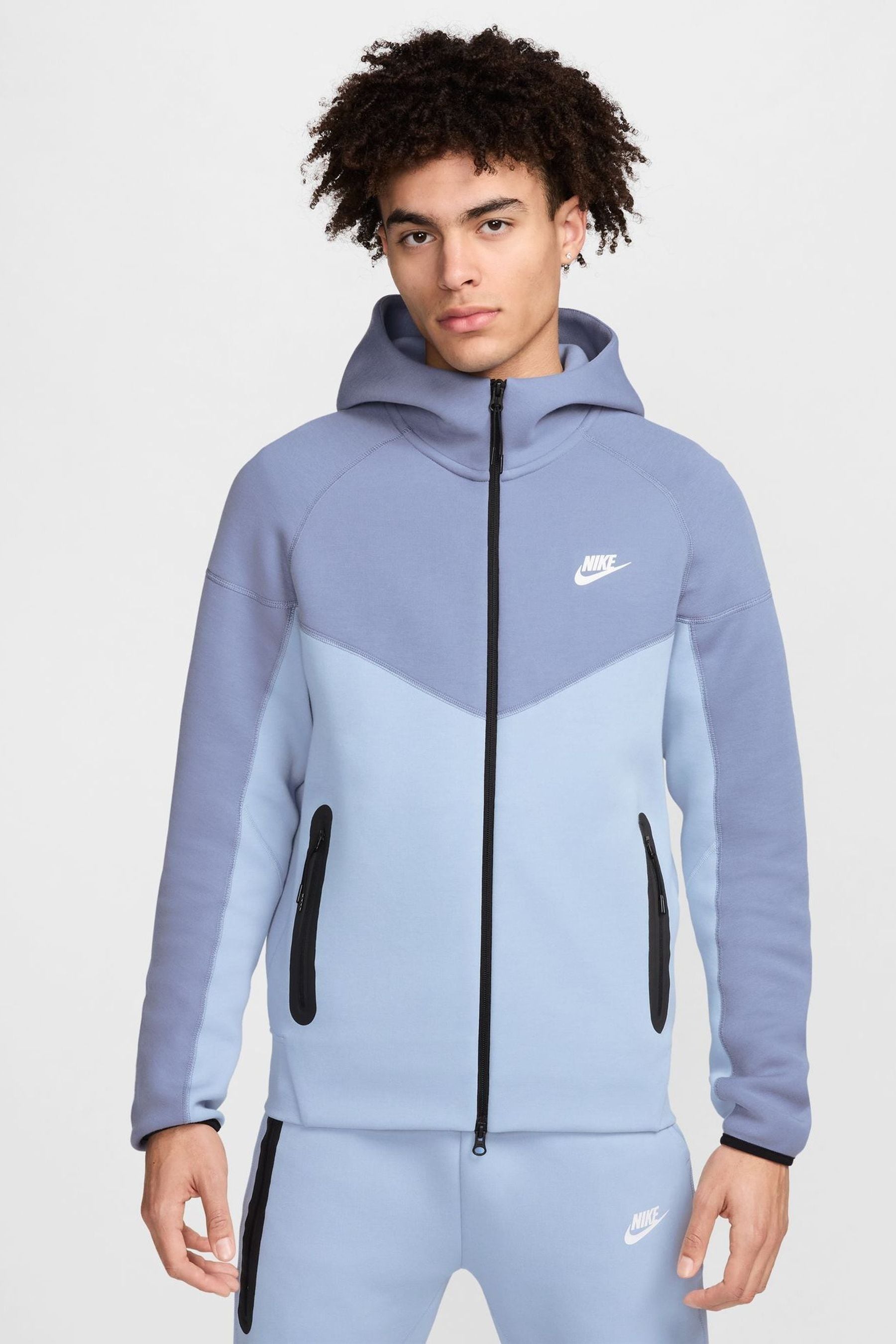 Buy Nike Light Armory Blue Tech Fleece Zip Up Hoodie from Next Luxembourg