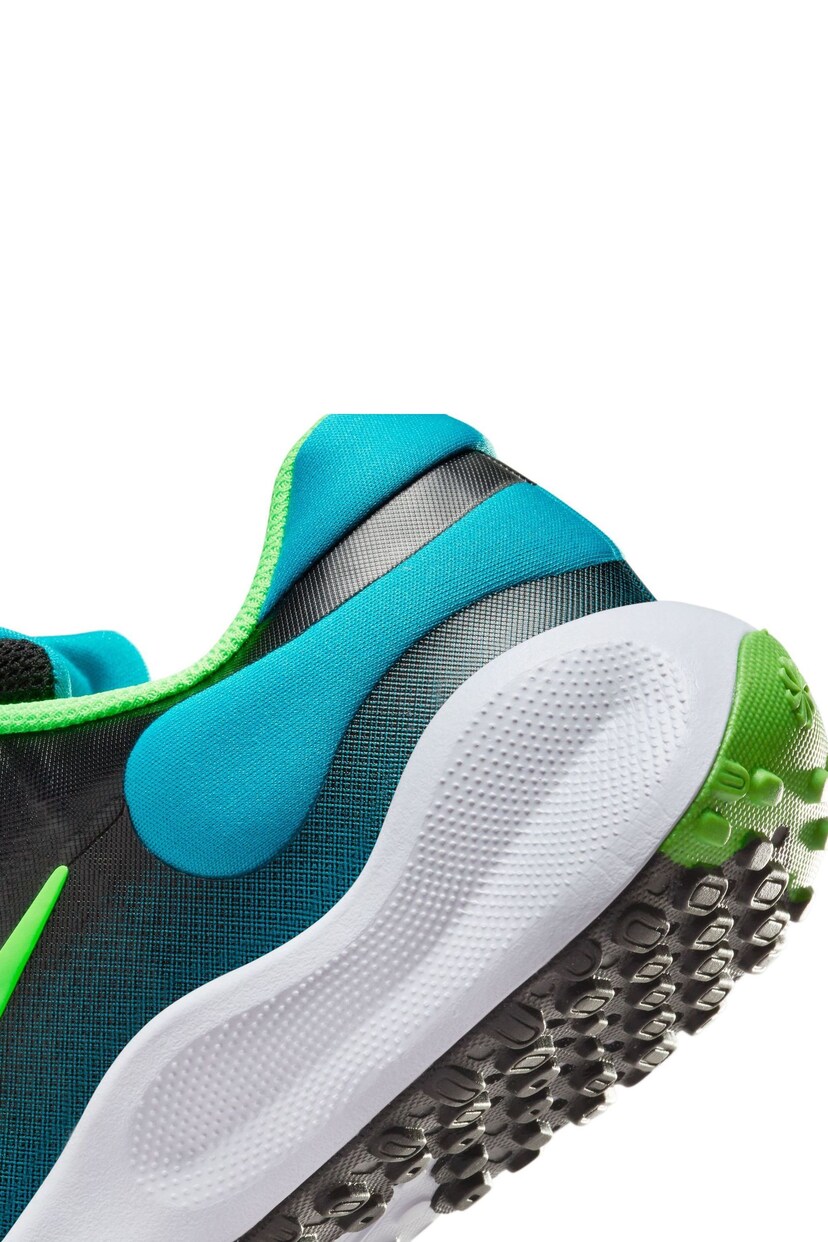 Nike Blue/Green Youth Revolution 7 Trainers - Image 11 of 12
