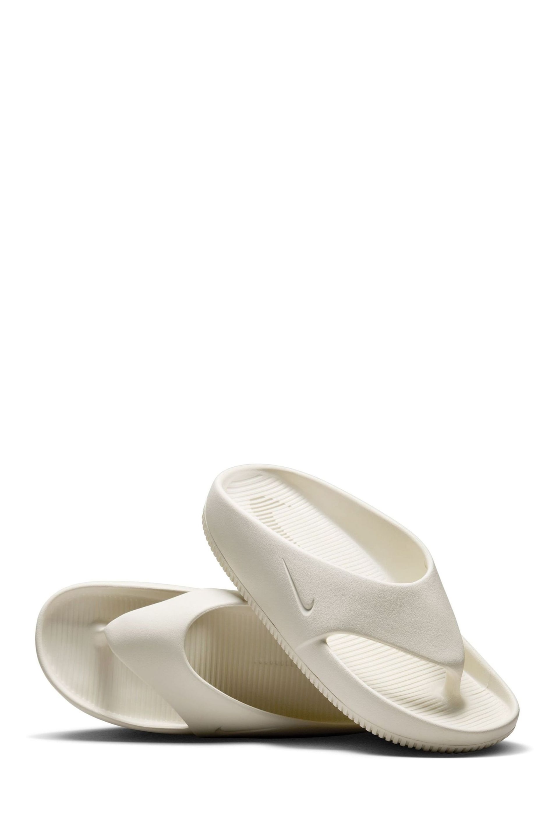 Nike White Calm Flip Flops - Image 4 of 10