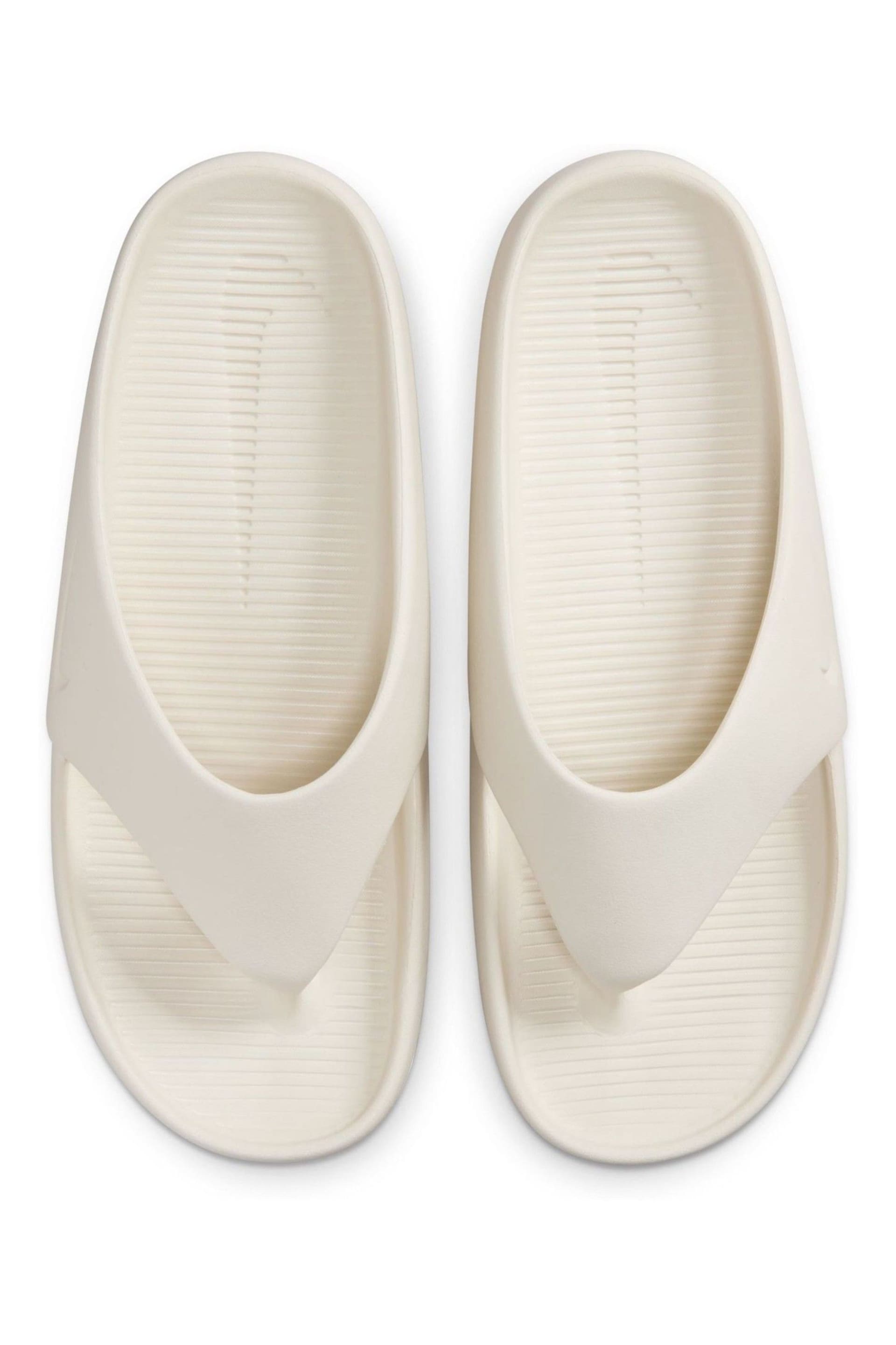 Nike White Calm Flip Flops - Image 7 of 10