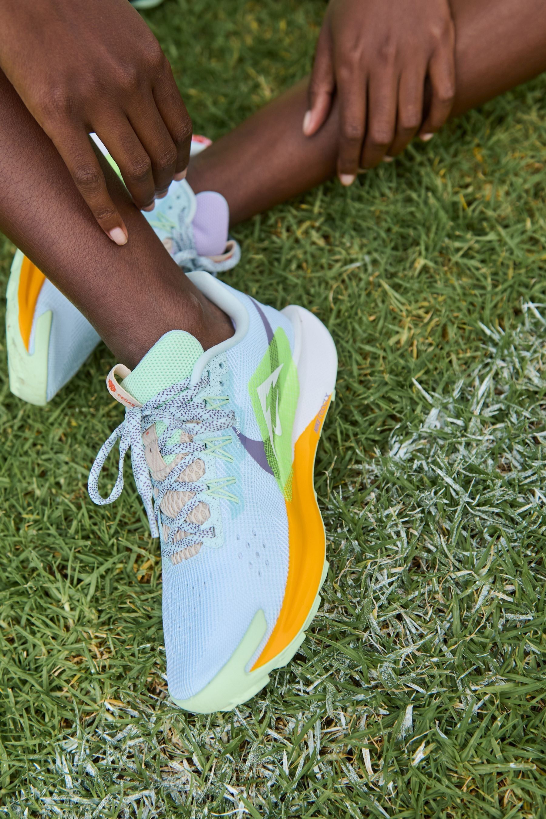 Blue and green nike running shoes on sale