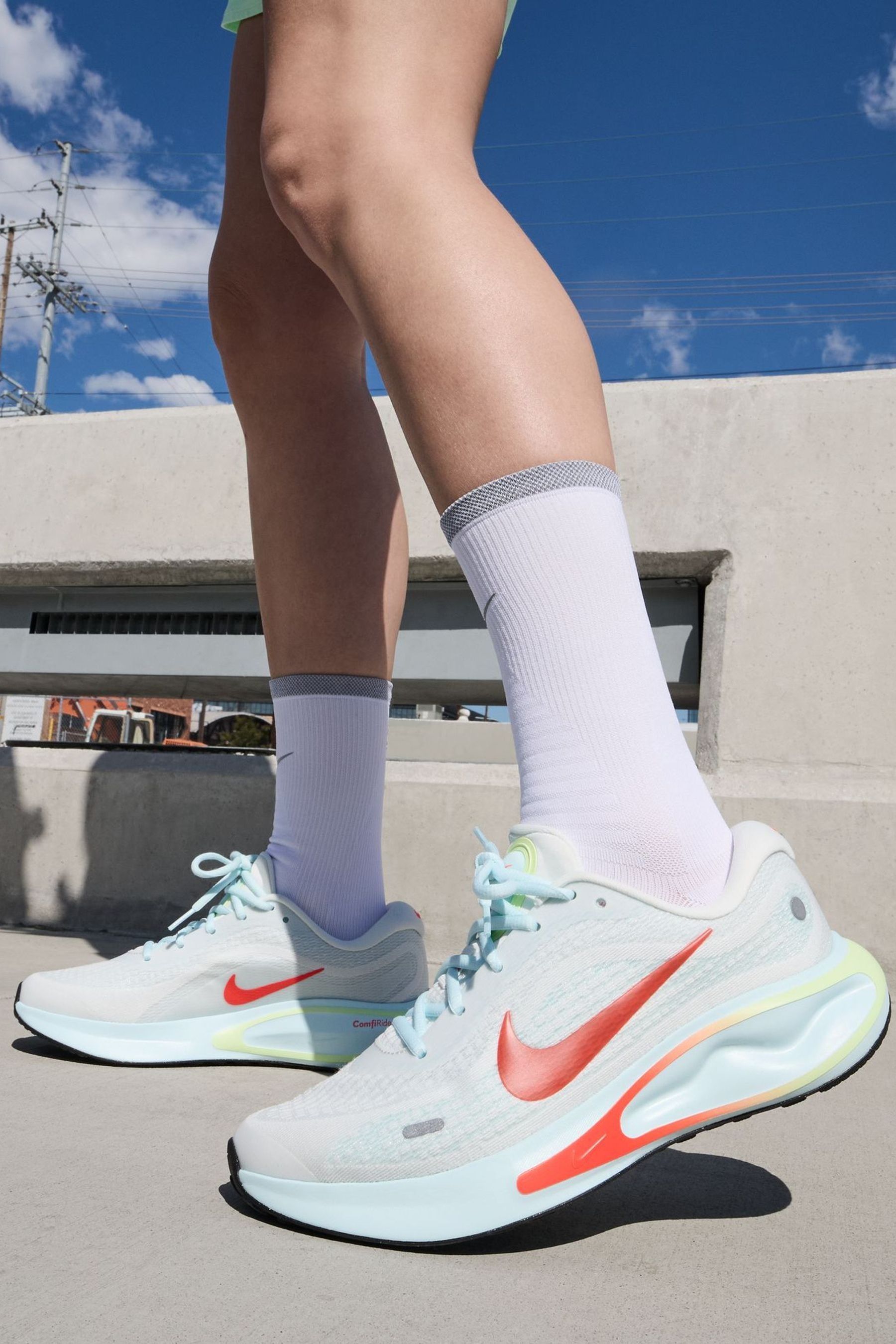 Red white and blue nike running shoes on sale