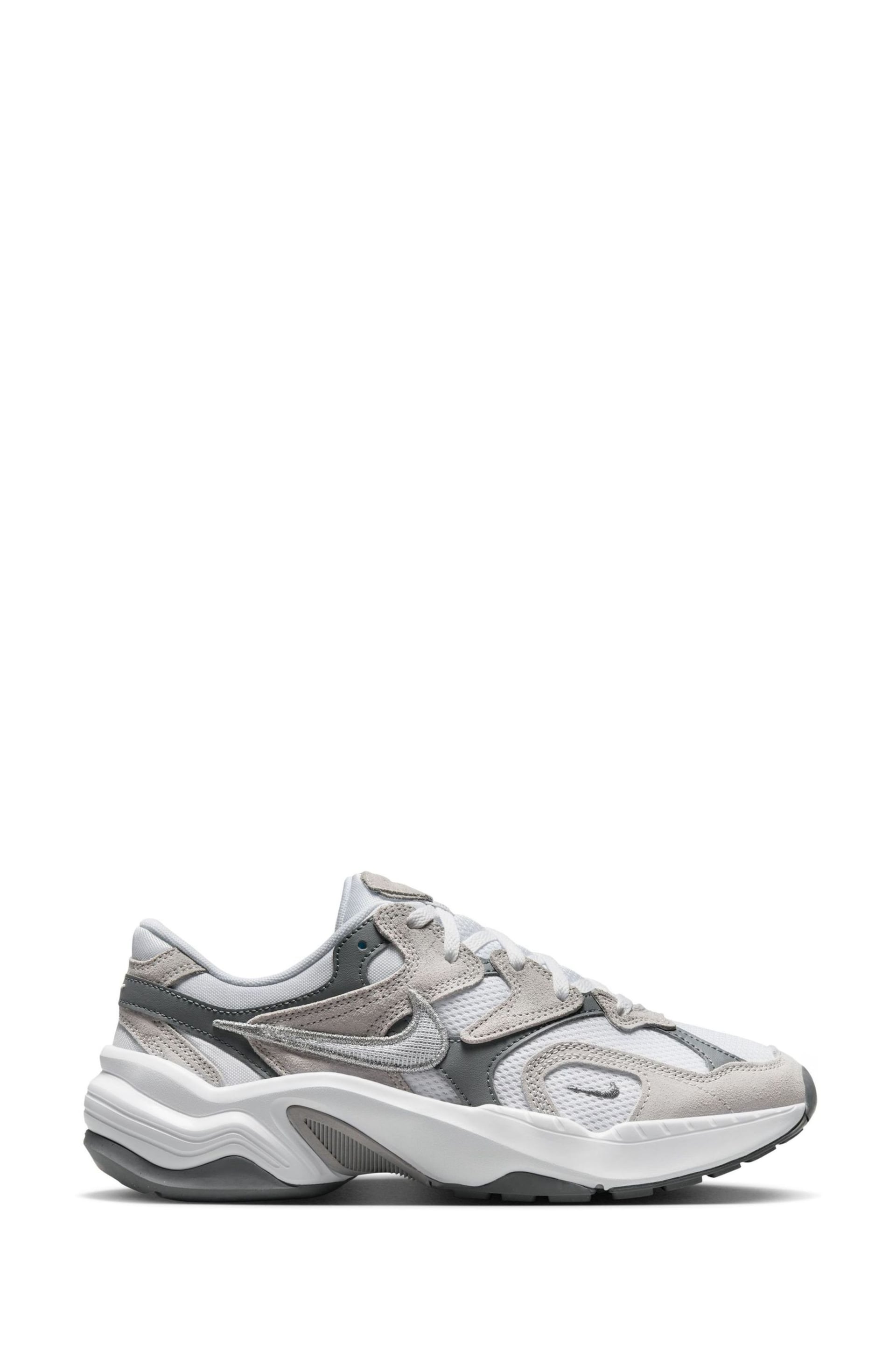 Nike Grey/White AL8 Running Trainers - Image 3 of 13