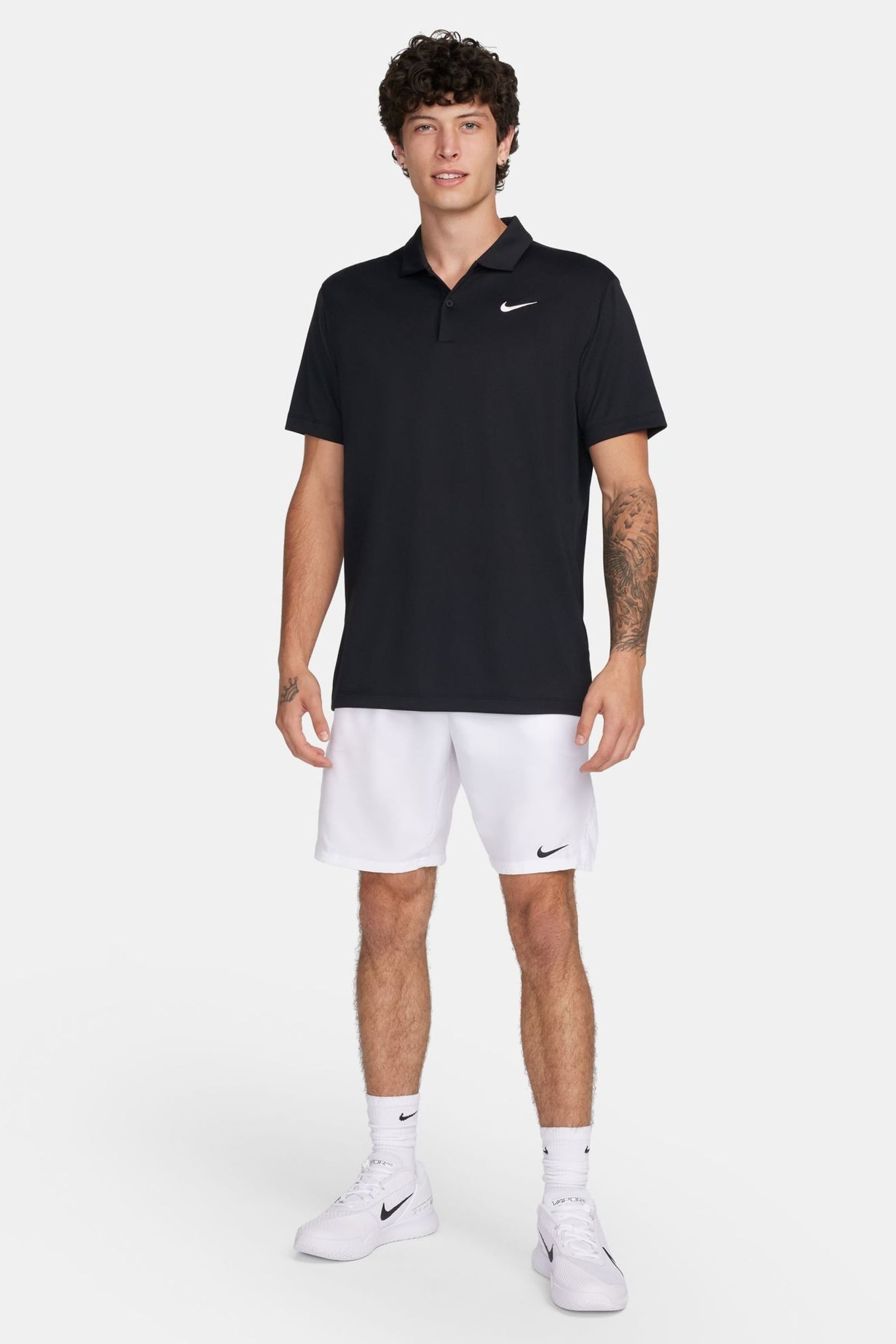 Nike White 9 Inch Court Victory Dri-FIT 9 inch Tennis Shorts - Image 6 of 6
