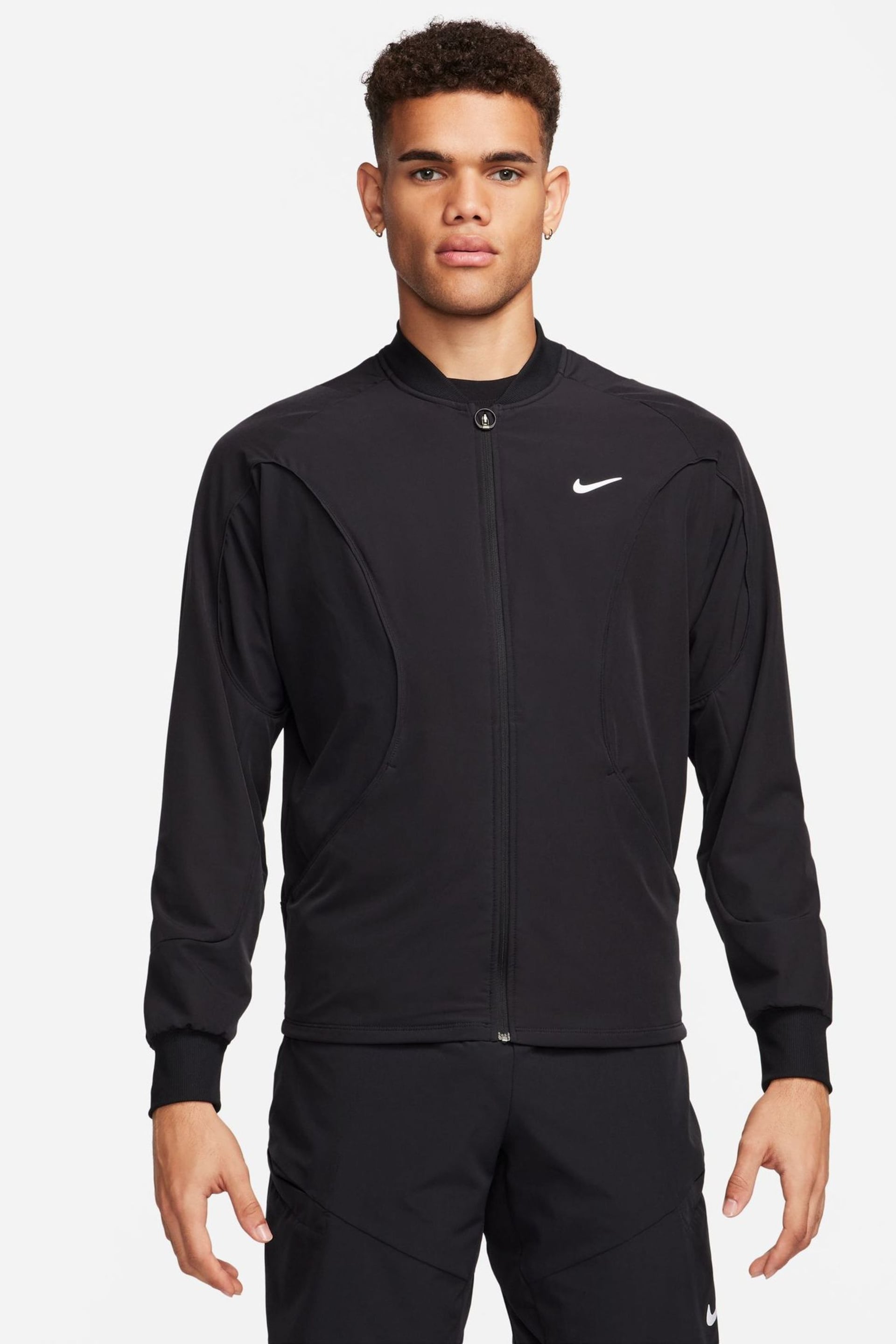 Nike Black Court Advantage Dri-FIT Tennis Jacket - Image 1 of 6
