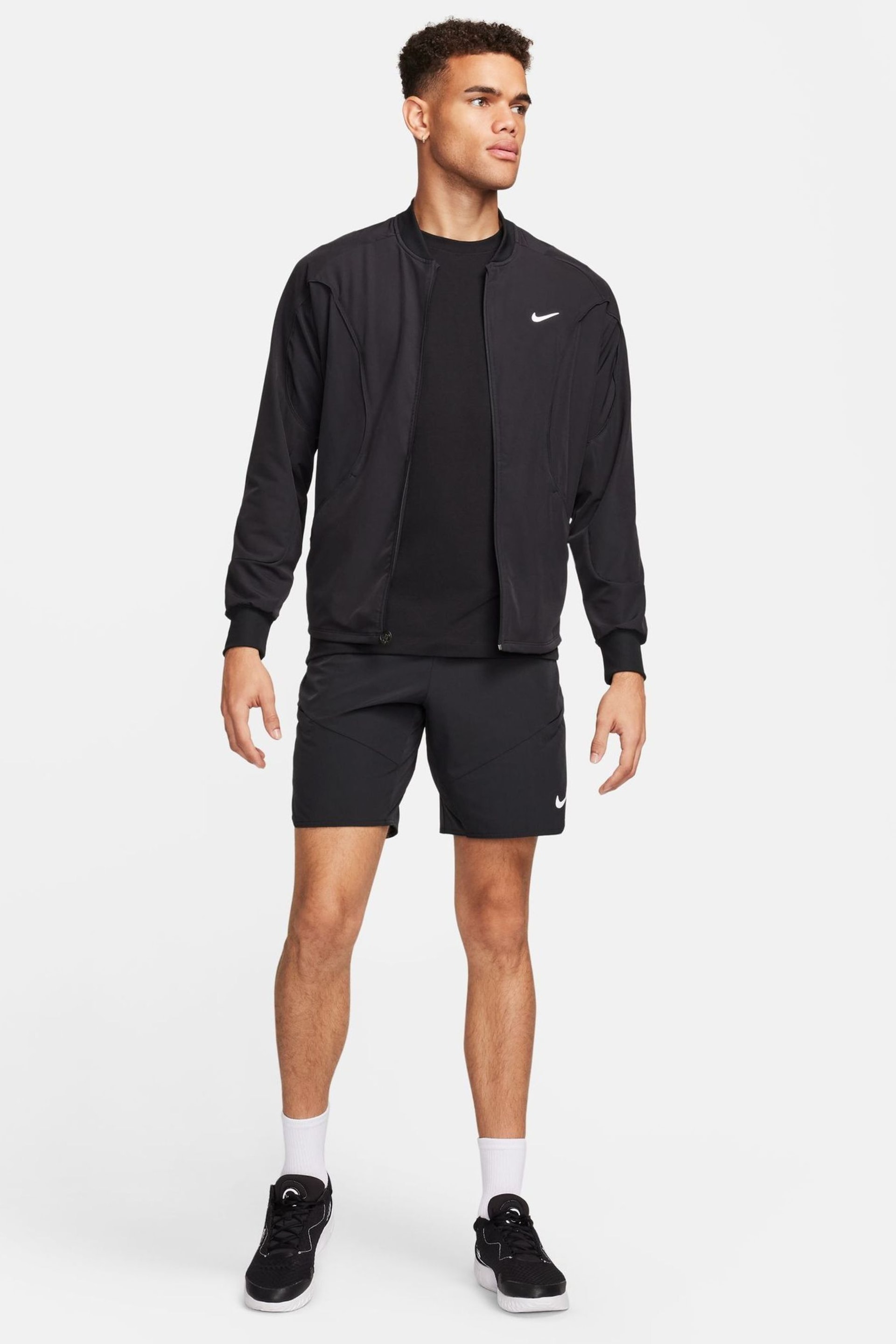 Nike Black Court Advantage Dri-FIT Tennis Jacket - Image 6 of 6