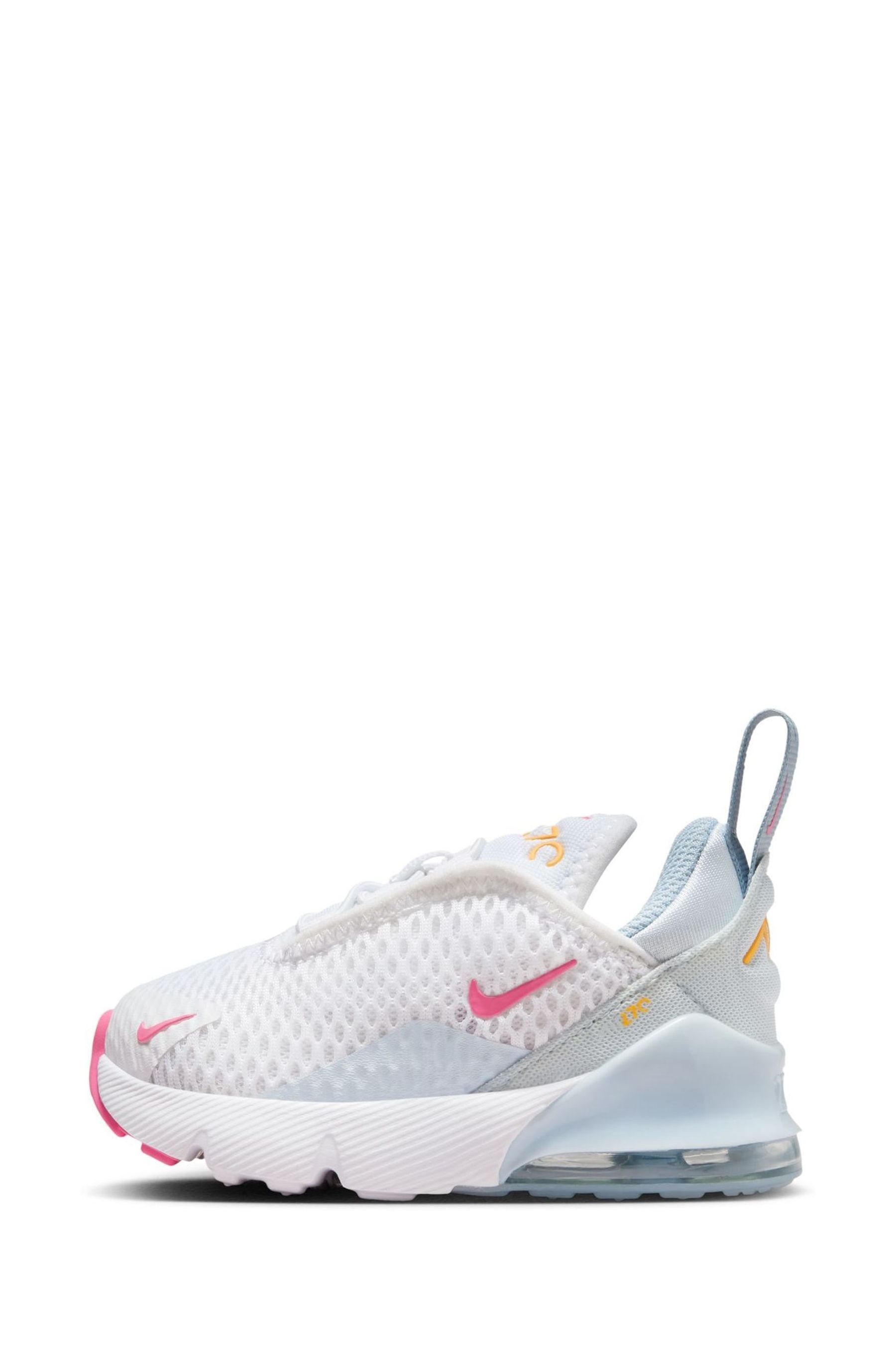 Buy Nike White Pink Infant Air Max 270 Trainers from Next Luxembourg