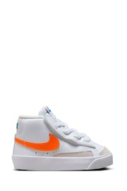 Nike White/Orange Blazer 77 Mid Infant Trainers - Image 1 of 3