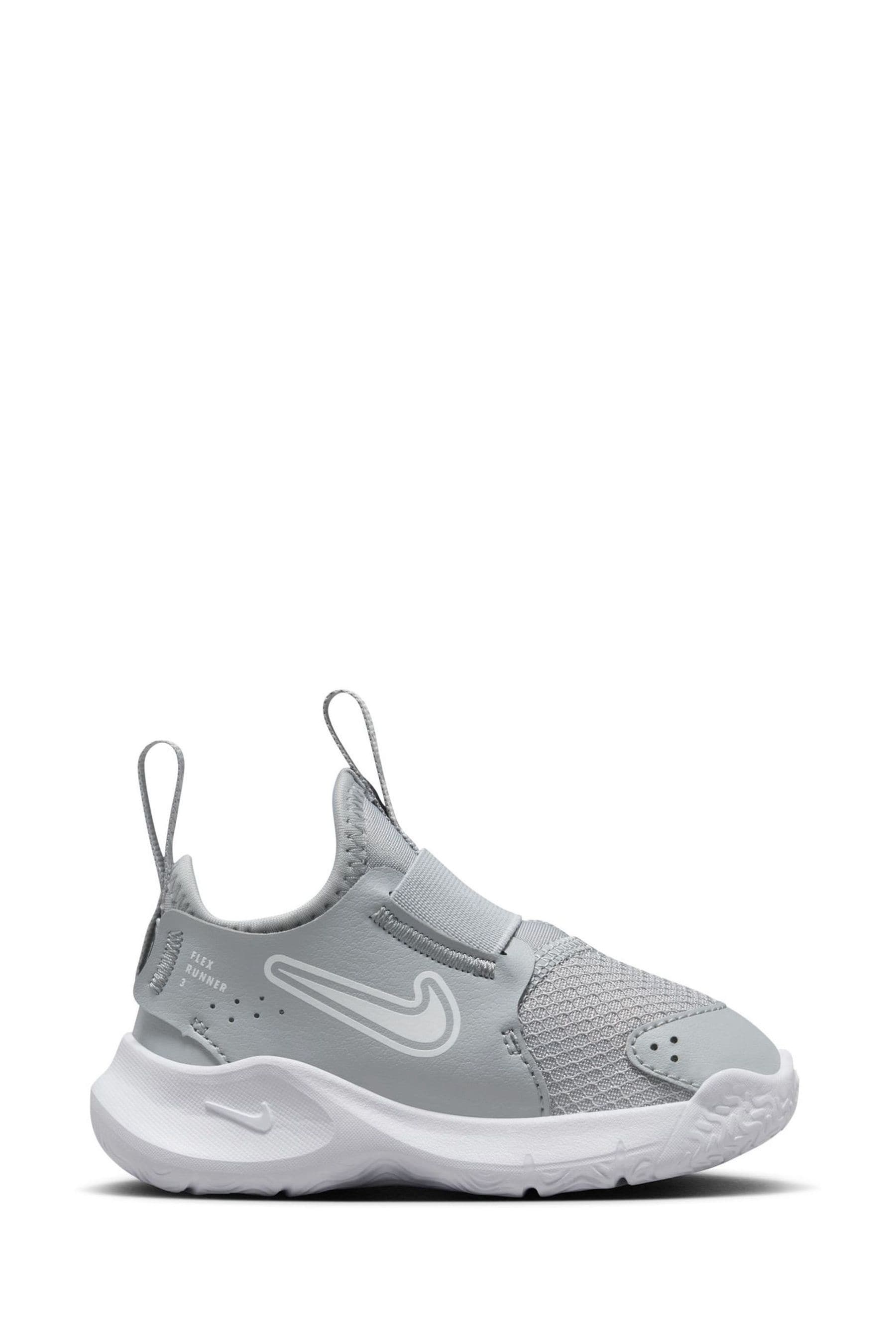 Nike Grey White Infant Flex Runner 3 Trainers