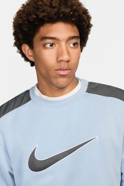 Nike Blue Sportswear Colourblock Crew Sweatshirt - Image 3 of 6