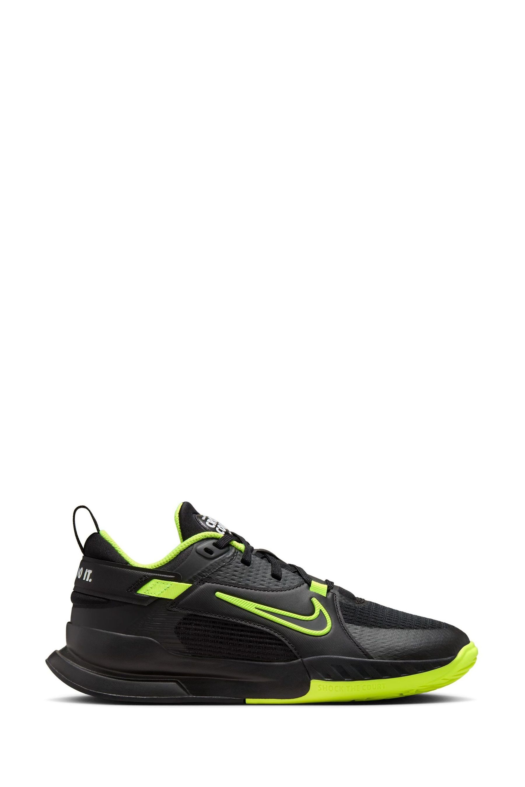Nike Black Lime Youth Crosscourt Trainers