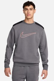 Nike Grey Sportswear Colourblock Crew Sweatshirt - Image 1 of 5