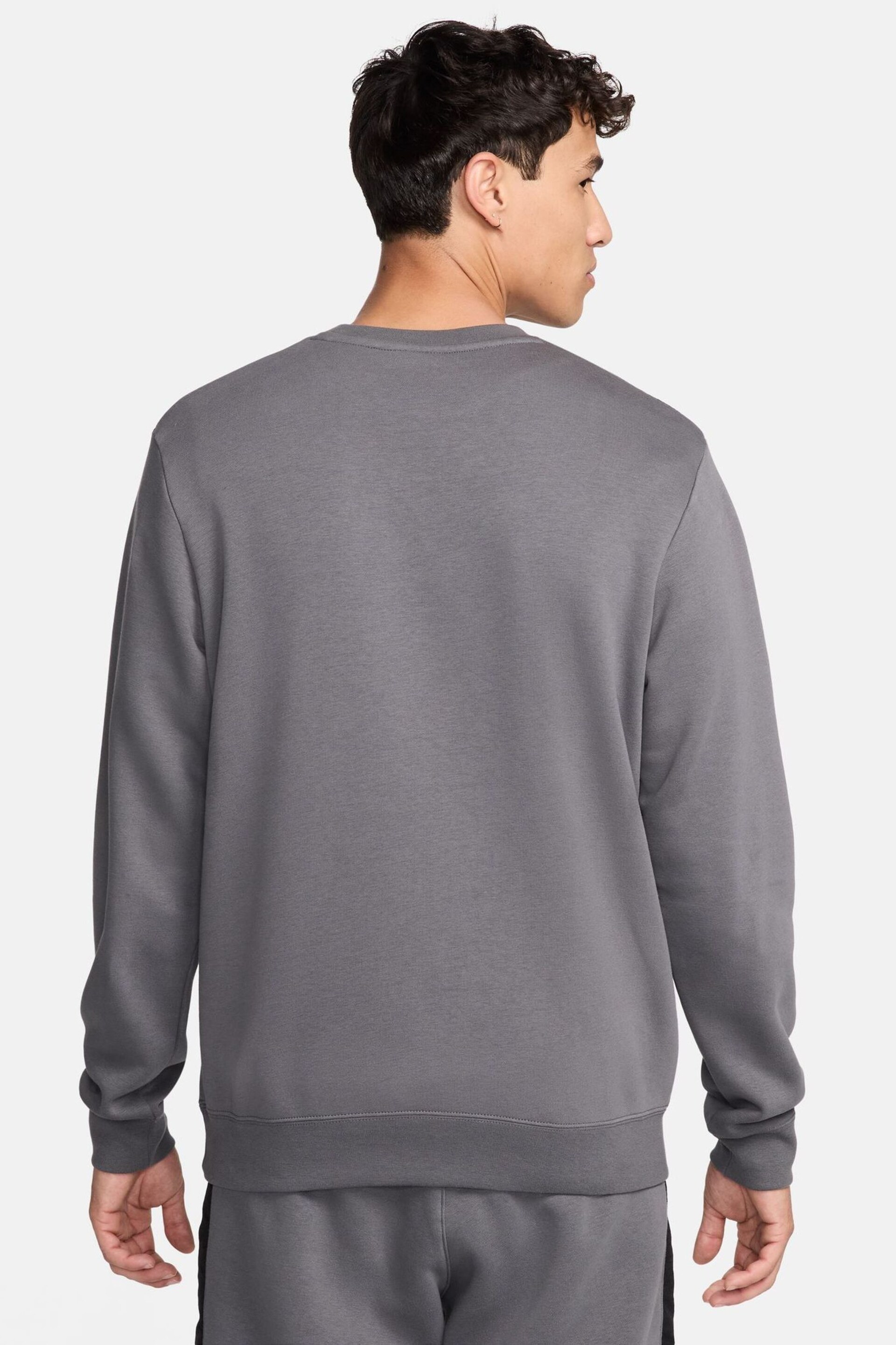 Nike Grey Sportswear Colourblock Crew Sweatshirt - Image 2 of 5