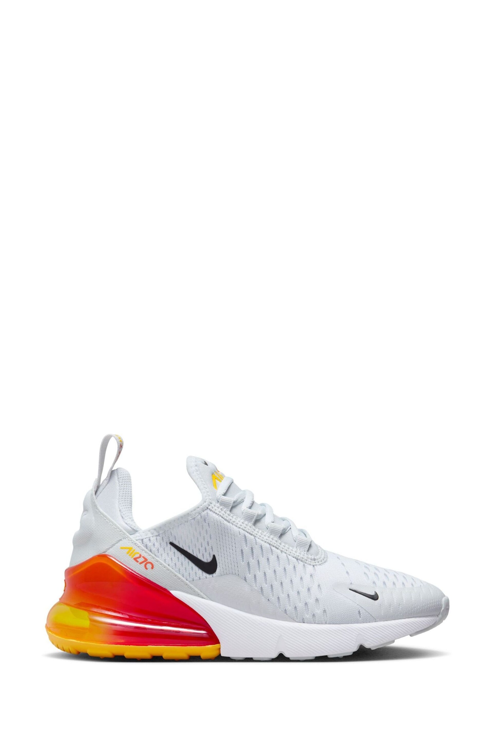 Nike Grey/Orange Air Max 270 Youth Trainers - Image 1 of 8