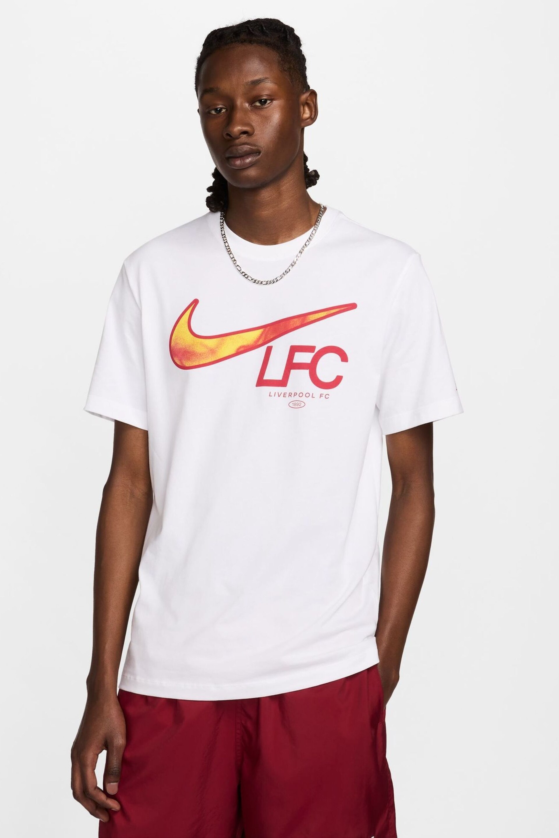 Nike White Liverpool FC Swoosh T-Shirt - Image 1 of 8