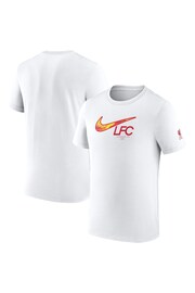 Nike White Liverpool FC Swoosh T-Shirt - Image 6 of 8