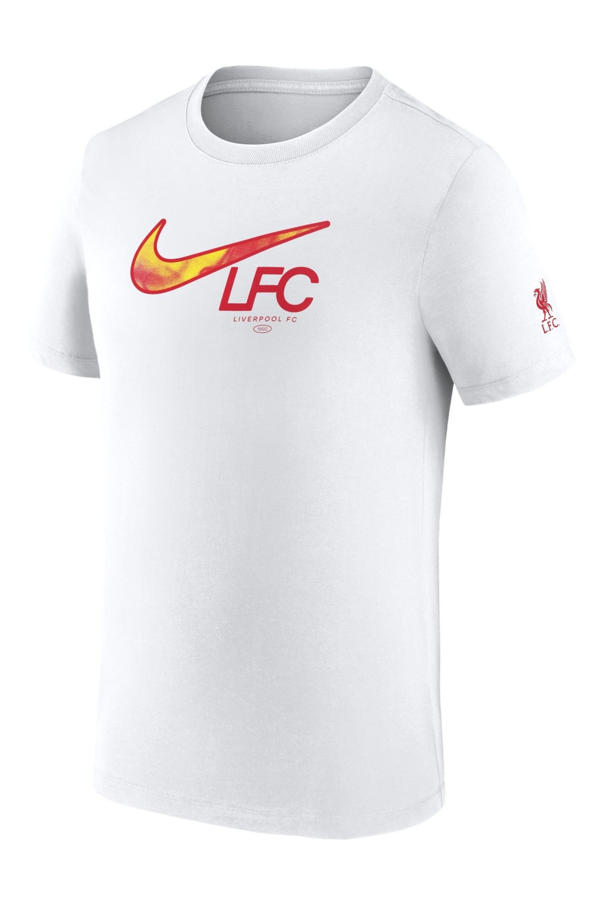 Nike White Liverpool FC Swoosh T-Shirt - Image 8 of 8