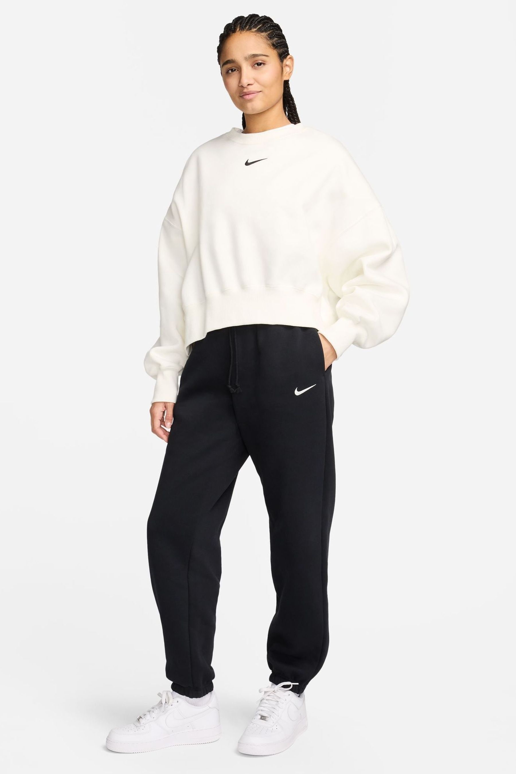 Buy Nike Black Phoenix Fleece HighWaisted Oversized Joggers from Next France