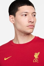 Nike Red Liverpool FC Club Essential T-Shirt - Image 4 of 6