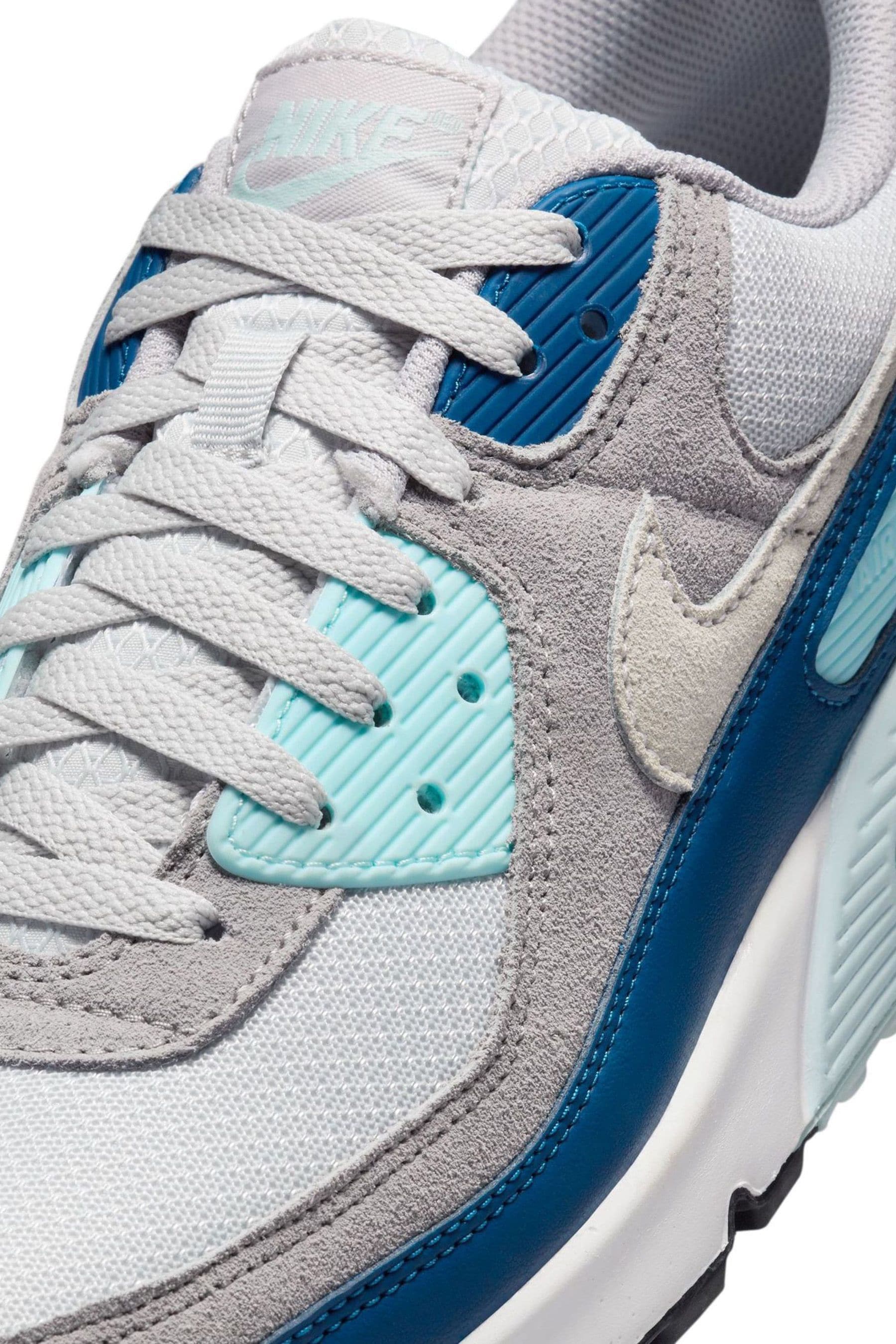 Buy Nike Grey Blue Air Max 90 Trainers from Next Luxembourg