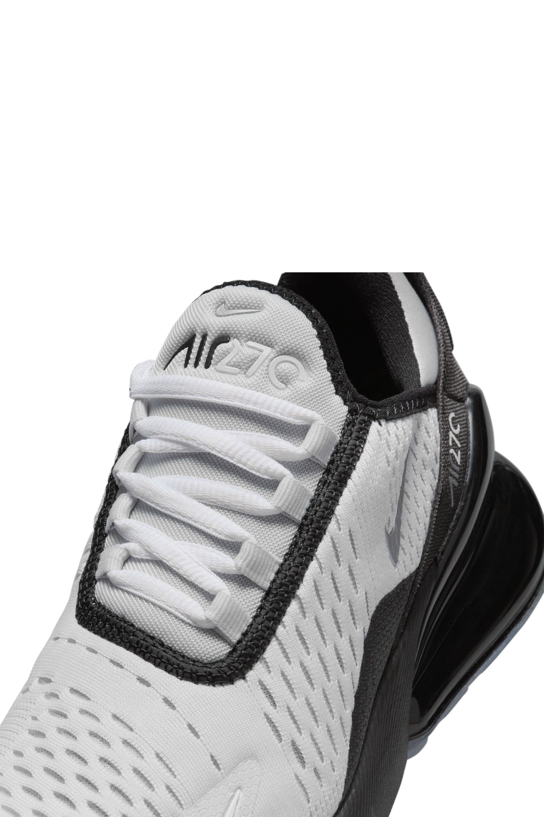 Nike white  and  silver air max 270 trainers youth outlet