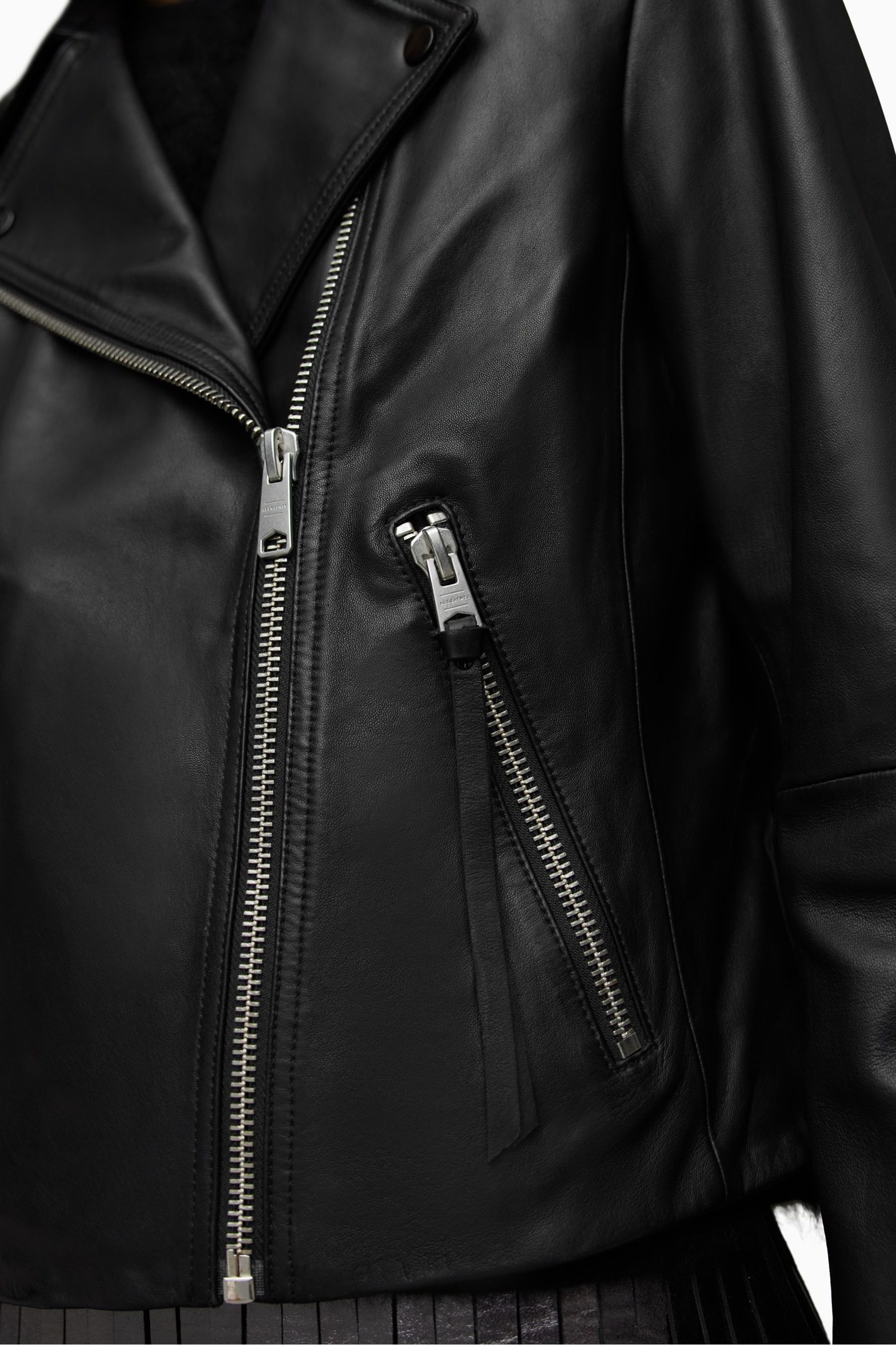 Buy AllSaints Black Chrome Dalby Biker Jacket from Next Luxembourg