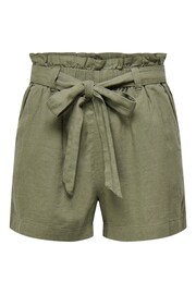 JDY Green Linen Mix Tie Waist Shorts - Image 5 of 6