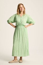 Joules Laurie Green Viscose Midi Dress - Image 1 of 5