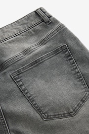 Grey Straight Fit Stretch Denim Shorts - Image 8 of 9