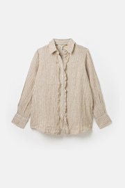 Joules Selene Tan/White 100% Linen Shirt - Image 1 of 1