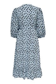 ONLY Blue Long Sleeve Wrap Midi Dress - Image 7 of 7