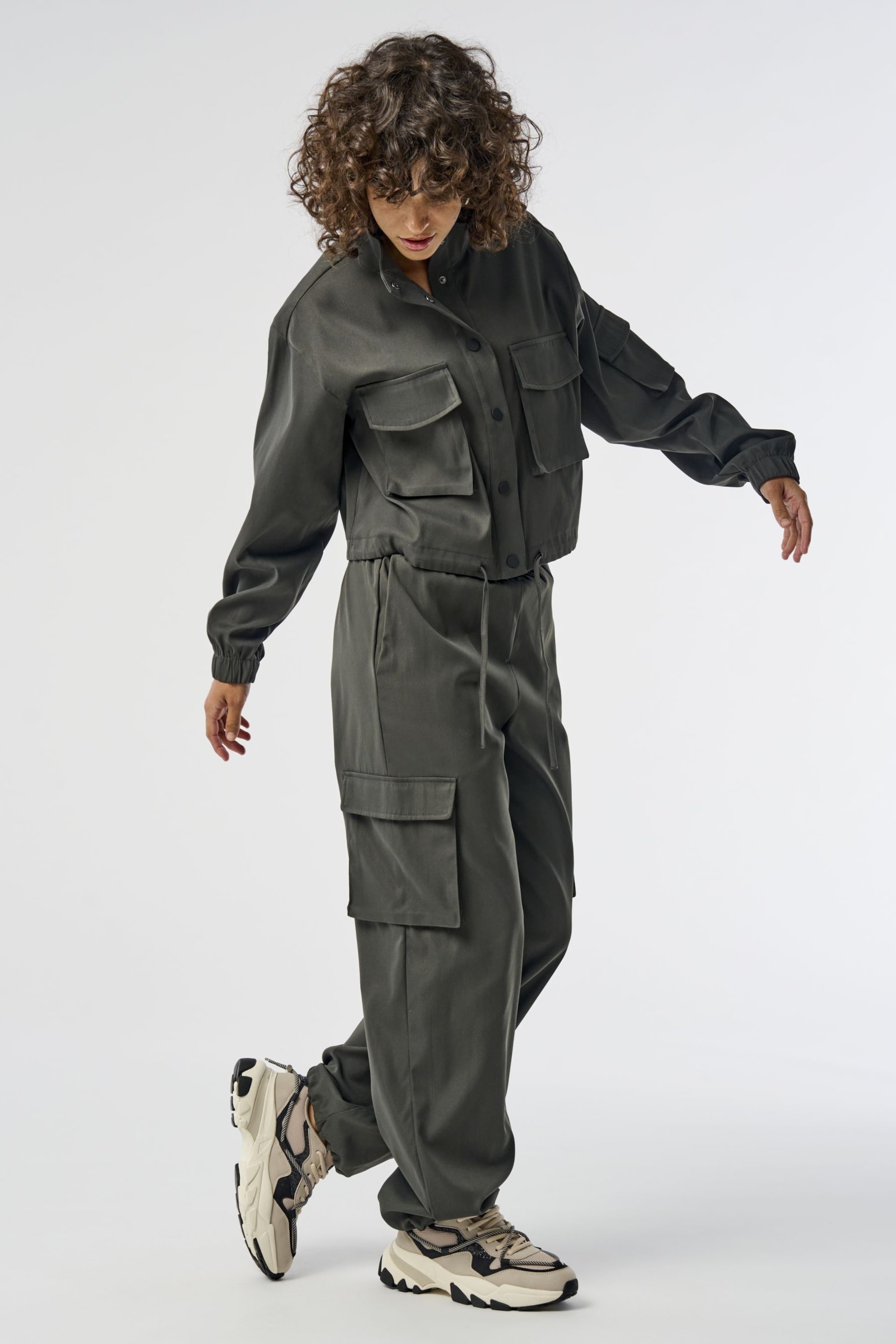 ONLY Grey Cargo Trousers - Image 1 of 7