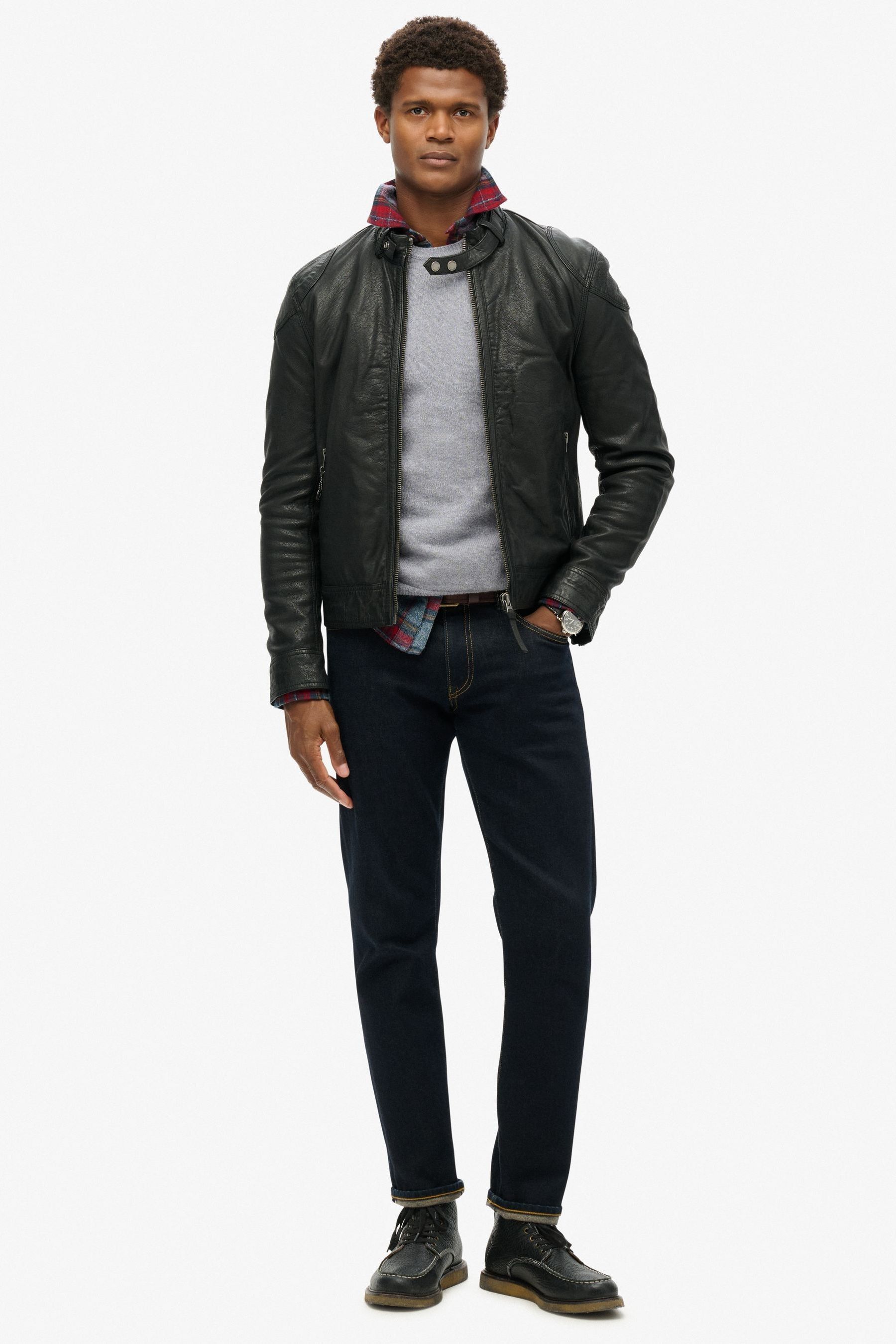 Superdry leather quilt racer jacket hotsell