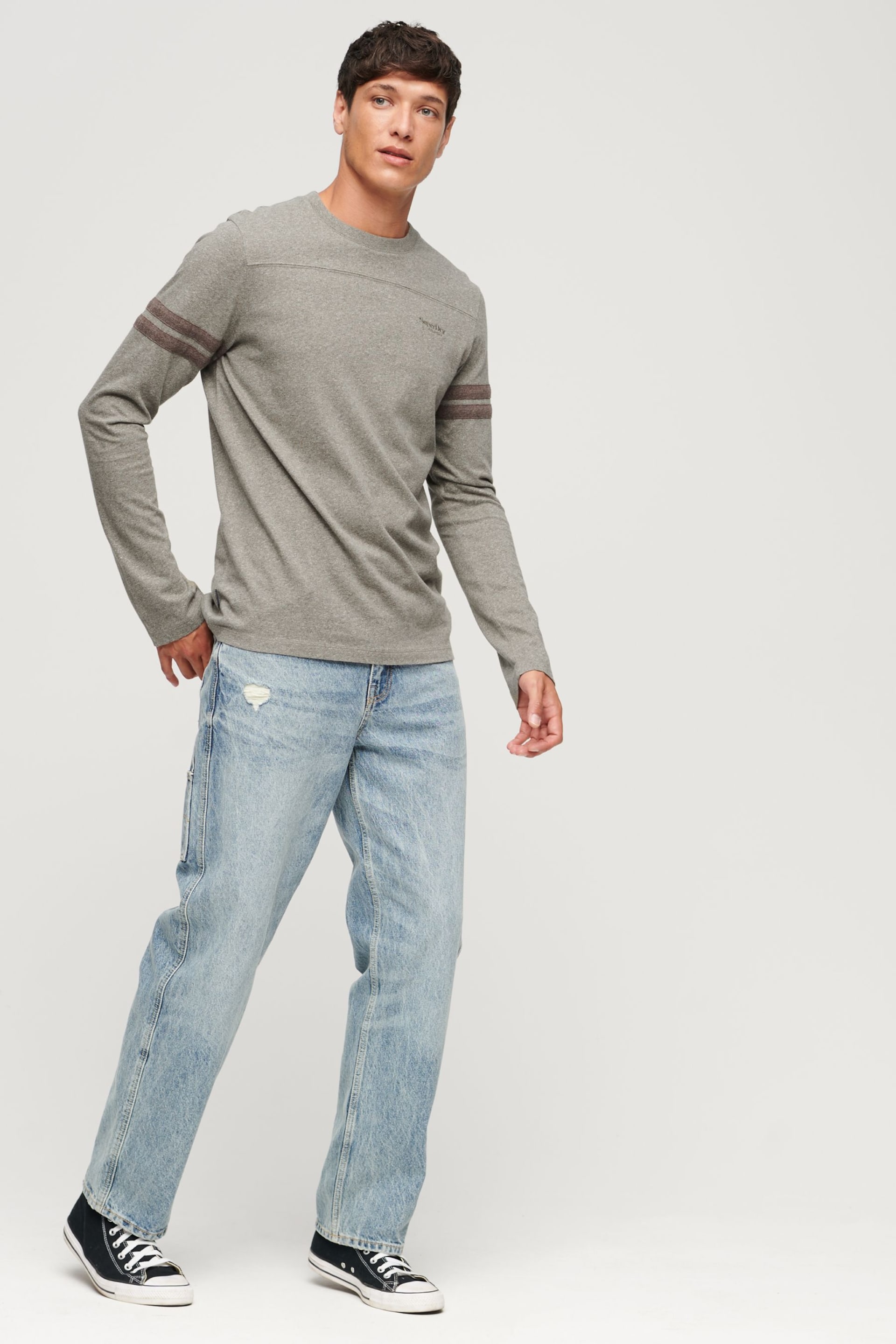 Superdry Grey Essential Logo Quarterback Top - Image 2 of 5