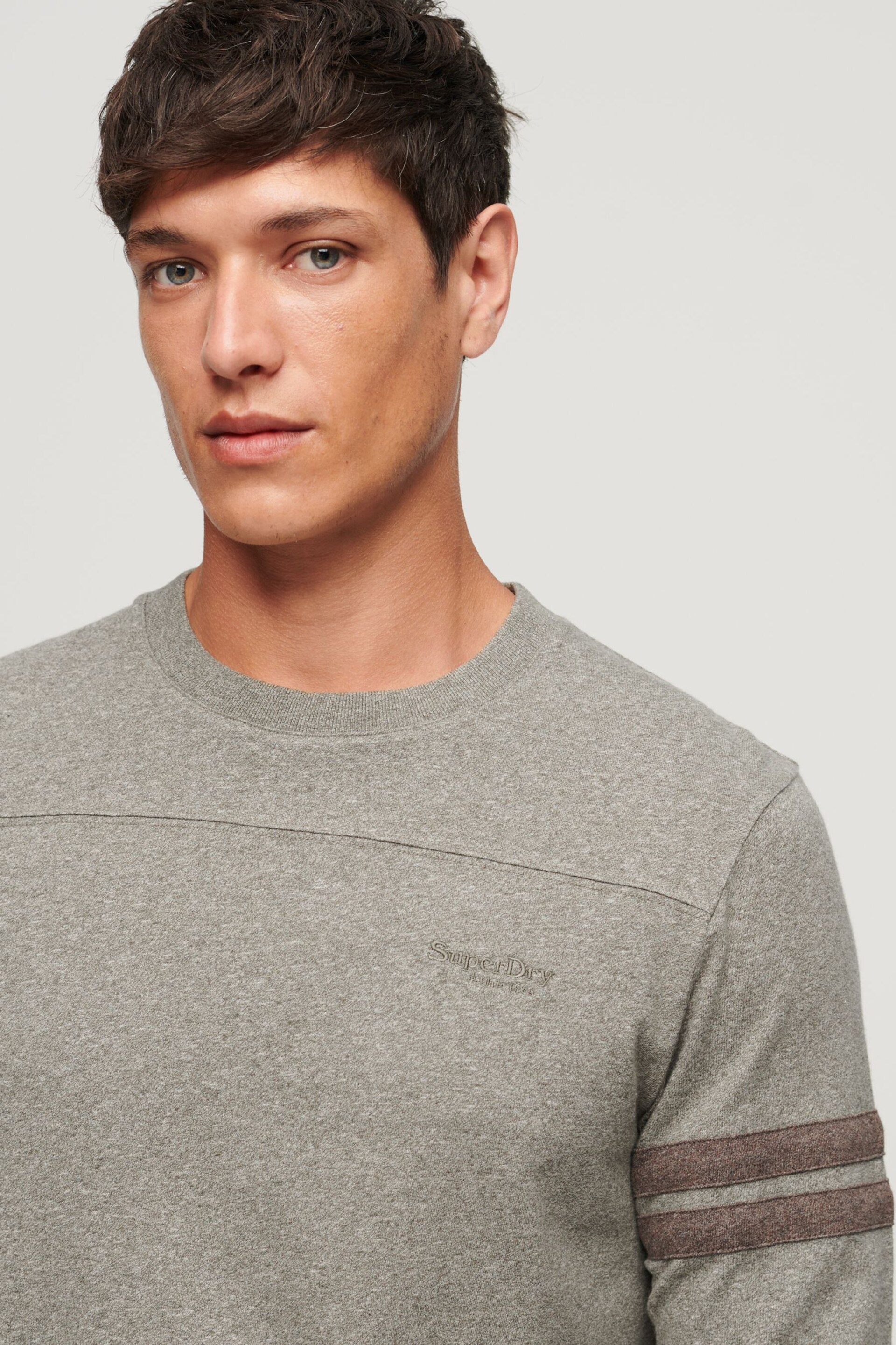 Superdry Grey Essential Logo Quarterback Top - Image 3 of 5