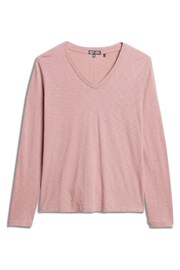 Superdry Pink Long Sleeve Jersey V-Neck Top - Image 4 of 6