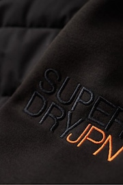 Superdry Charcoal Black Hooded Storm Hybrid Padded Jacket - Image 6 of 6