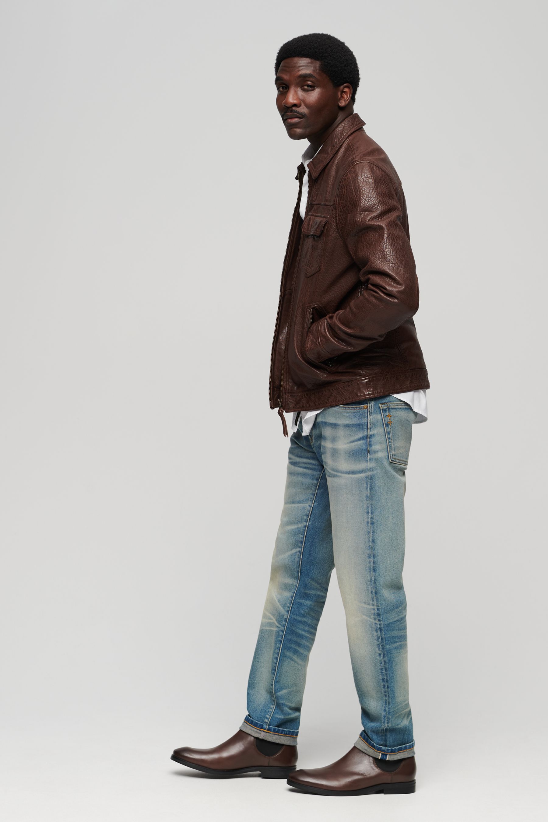 70s leather jacket top