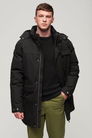 Superdry Black Workwear Hooded Parka Jacket - Image 1 of 3