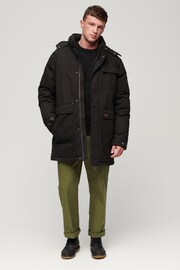Superdry Black Workwear Hooded Parka Jacket - Image 3 of 3
