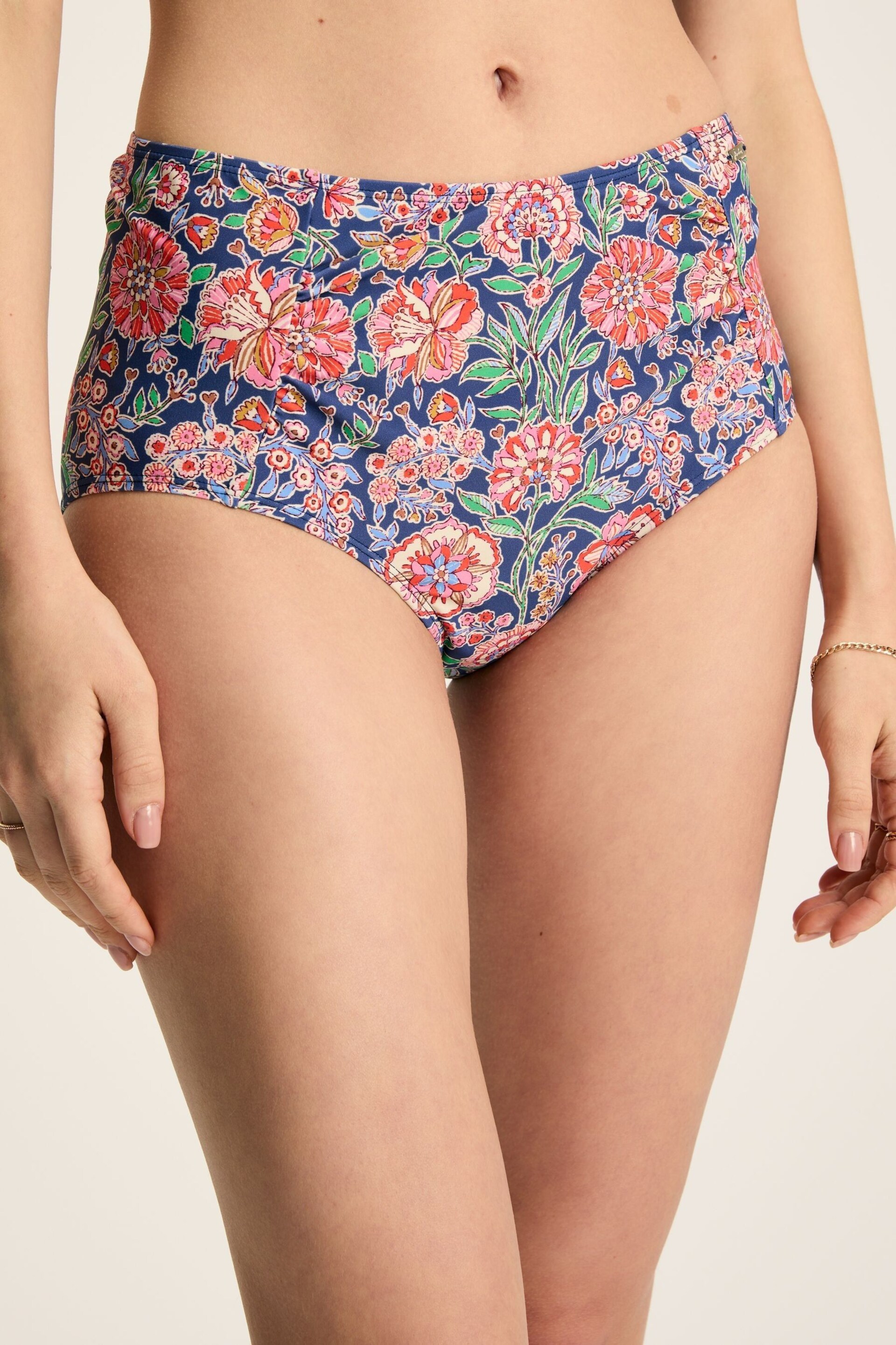 Joules Jasmine Pink & Navy Tankini Bottoms - Image 1 of 5