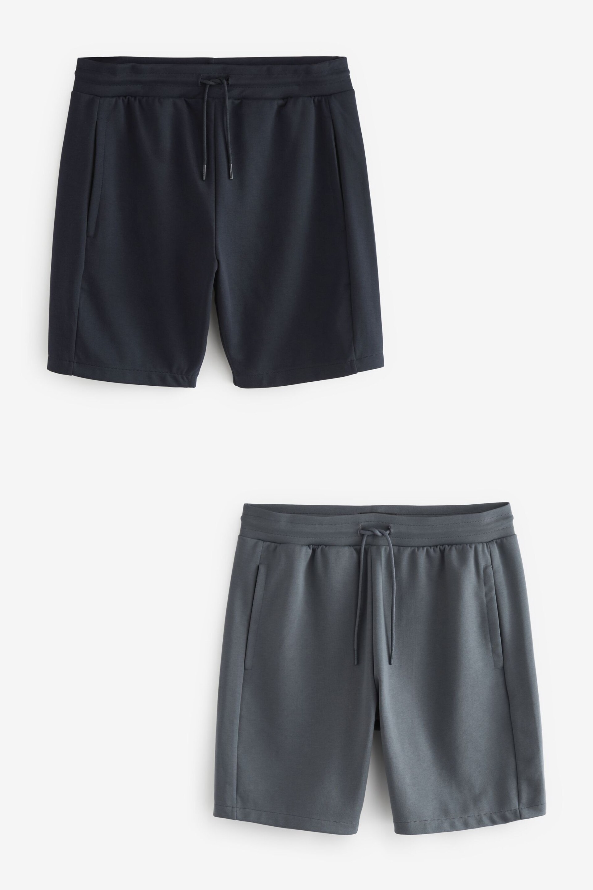 Navy Slim Zip Pocket Jersey Shorts - Image 1 of 9
