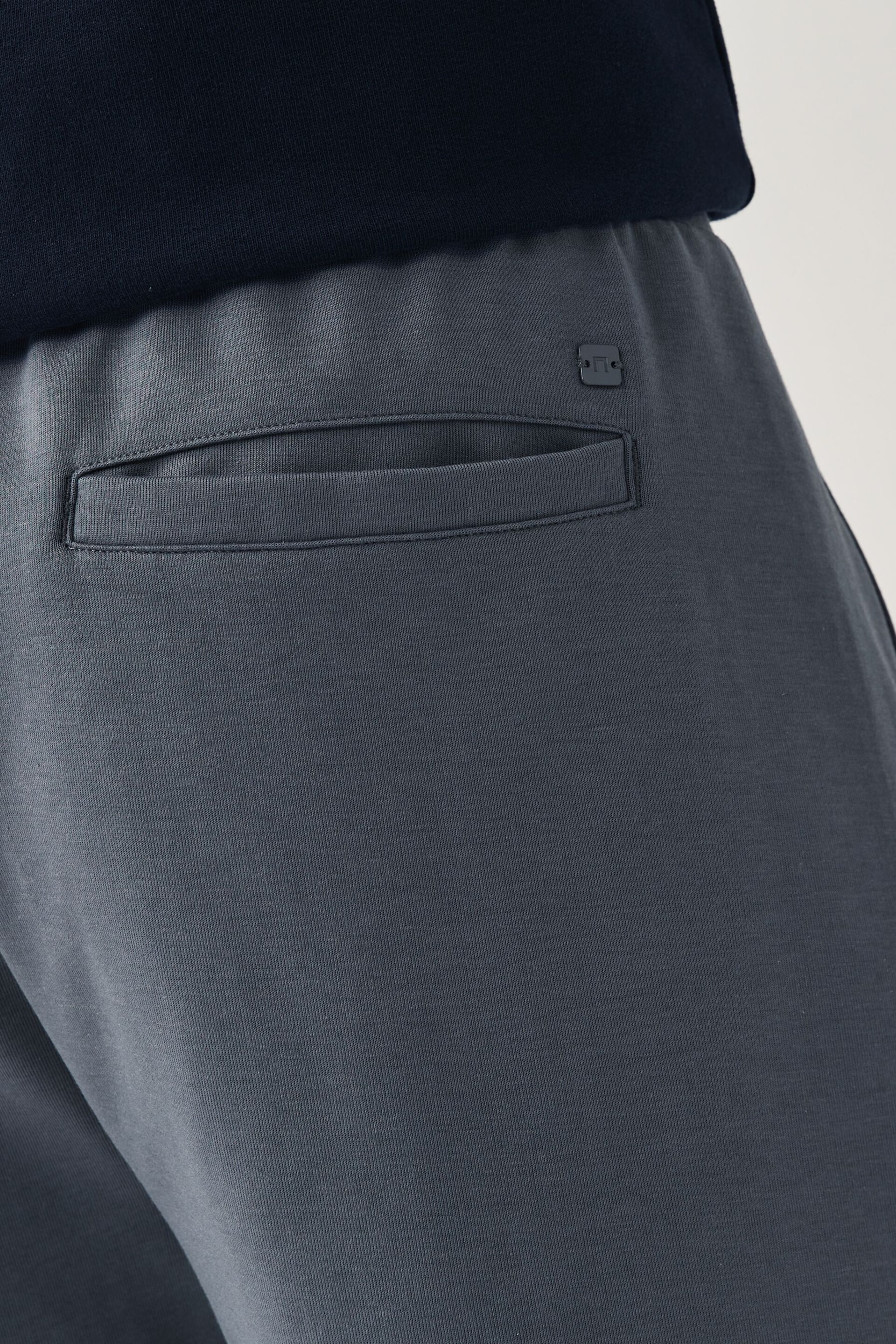Navy Slim Zip Pocket Jersey Shorts - Image 9 of 9