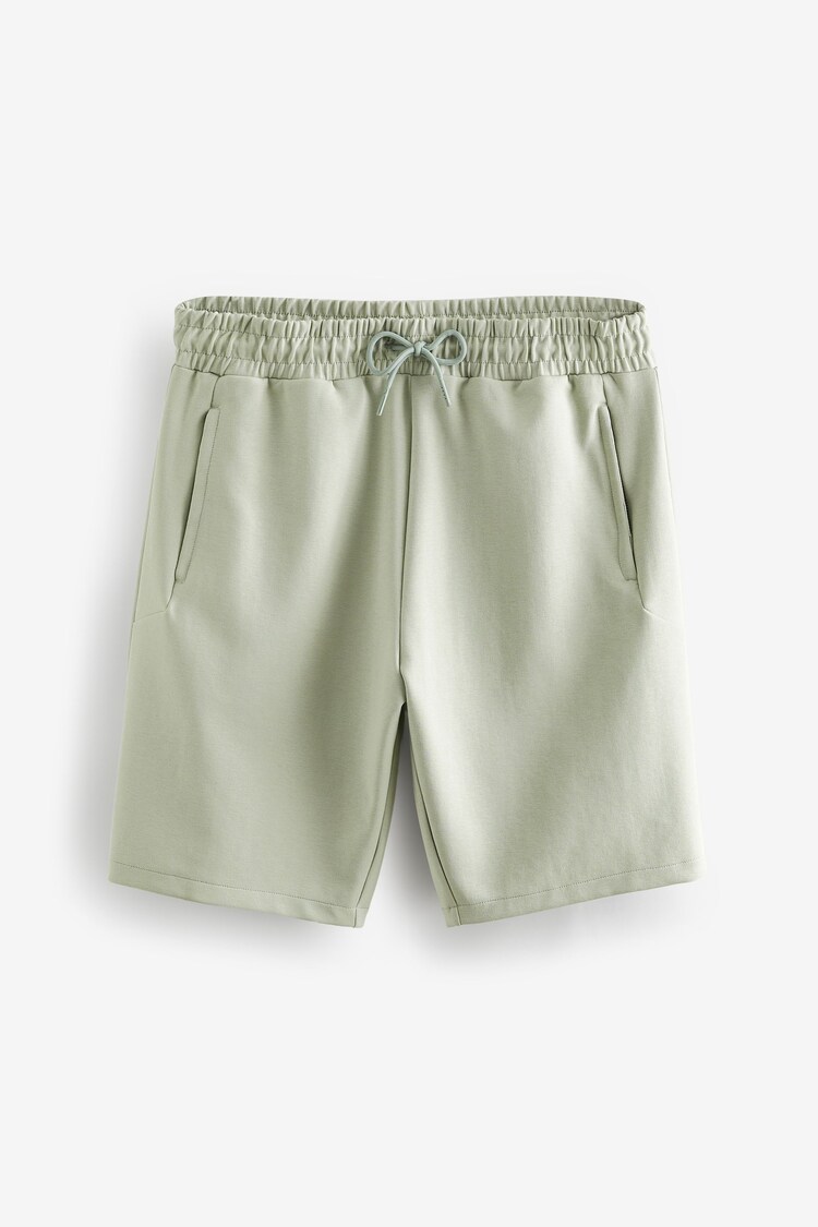 Green Straight Fit Zip Pocket Jersey Shorts - Image 5 of 8