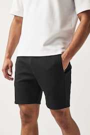 Black Slim Fit Zip Pocket Jersey Shorts - Image 1 of 8