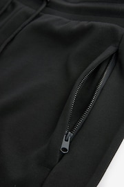 Black Slim Fit Zip Pocket Jersey Shorts - Image 5 of 8