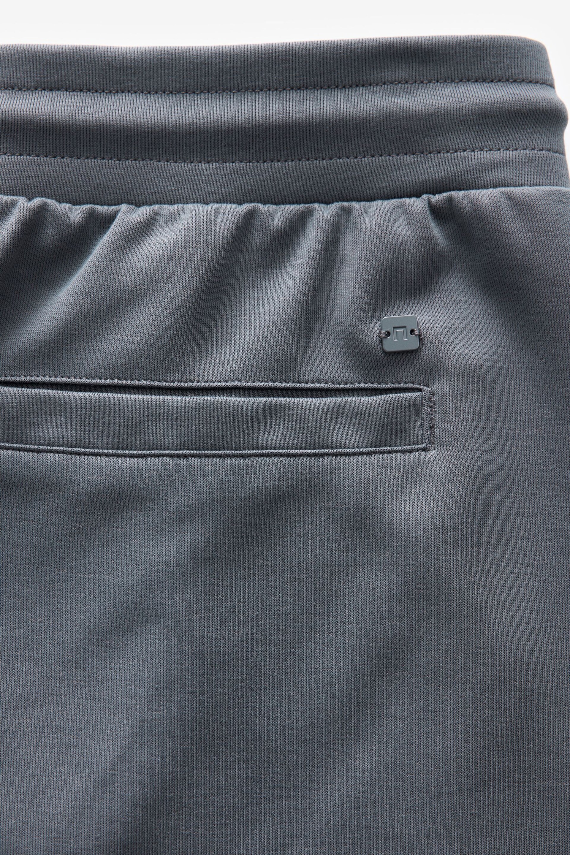 Slate Grey Zip Pocket Jersey Shorts - Image 5 of 8