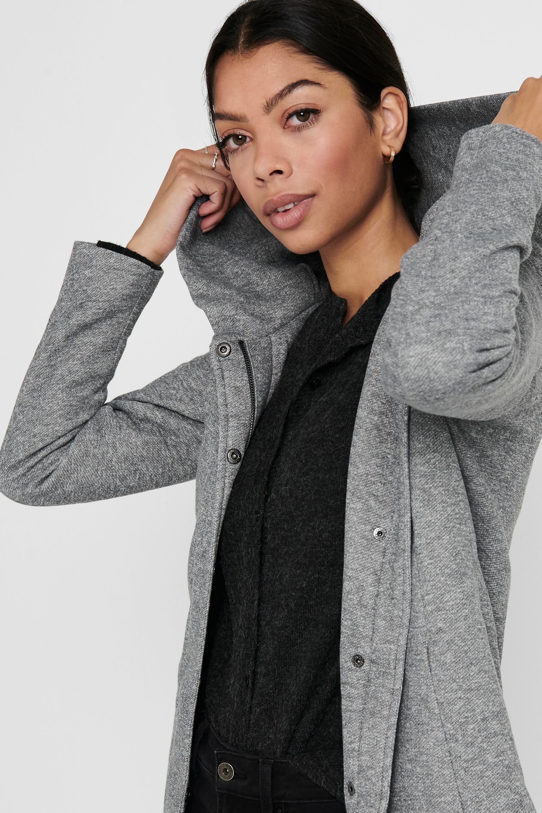 Grey cotton coat hot sale