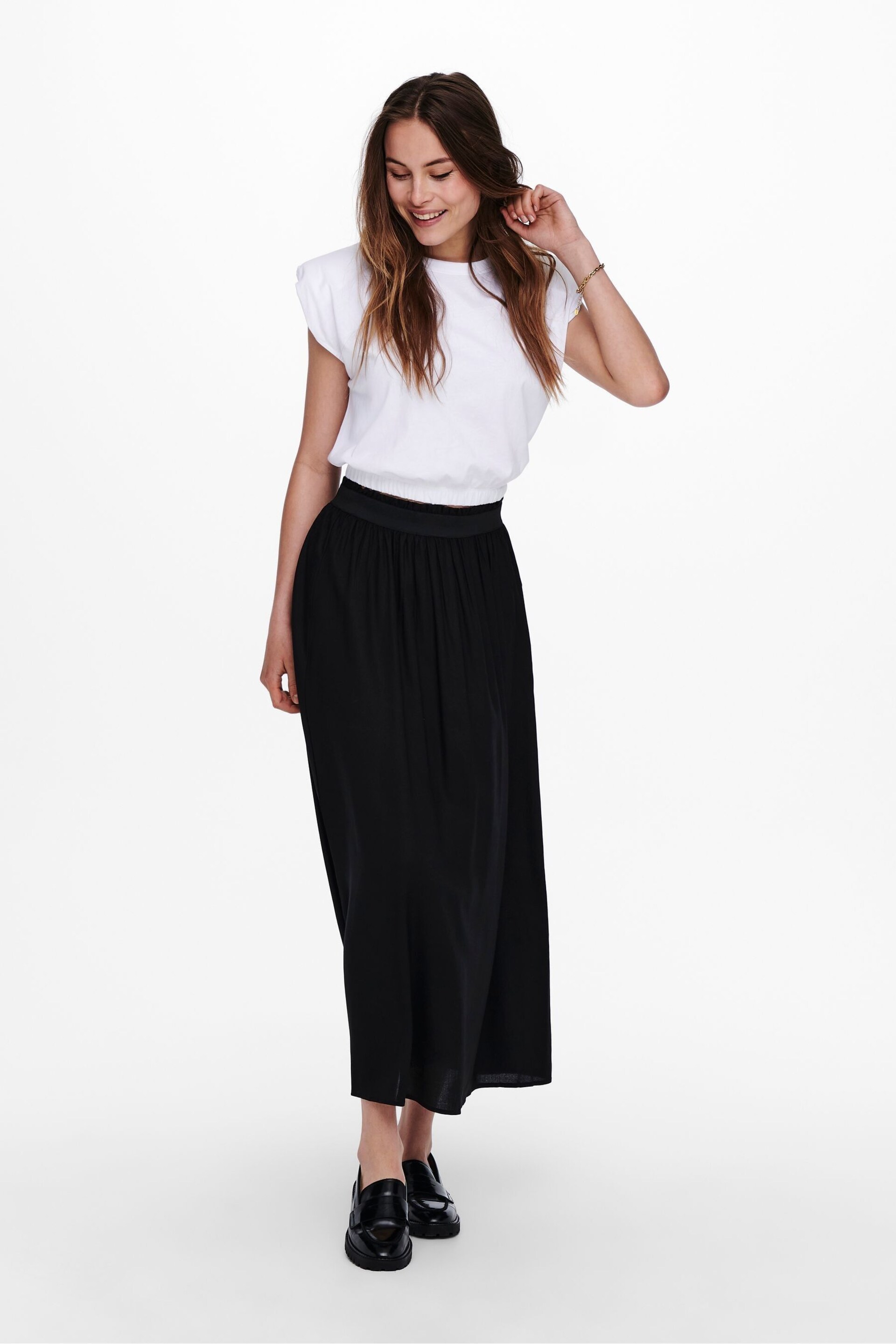 ONLY Black Jersey Midi Skirt - Image 2 of 7